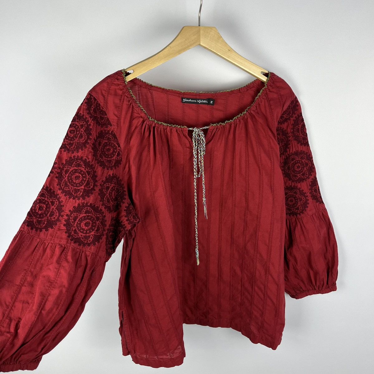 Gudrun Sjoden Gudrun Sjoden Floral Top Blouse Shirt Red Women’s Size M Size M / US 6-8 / IT 42-44 - 4 Thumbnail