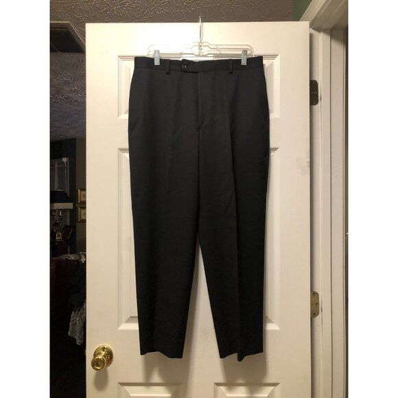 Jos. A. Bank jos.a.bank men's black 100%wool dress pants with size: 34/26 Size 34S - 1 Thumbnail