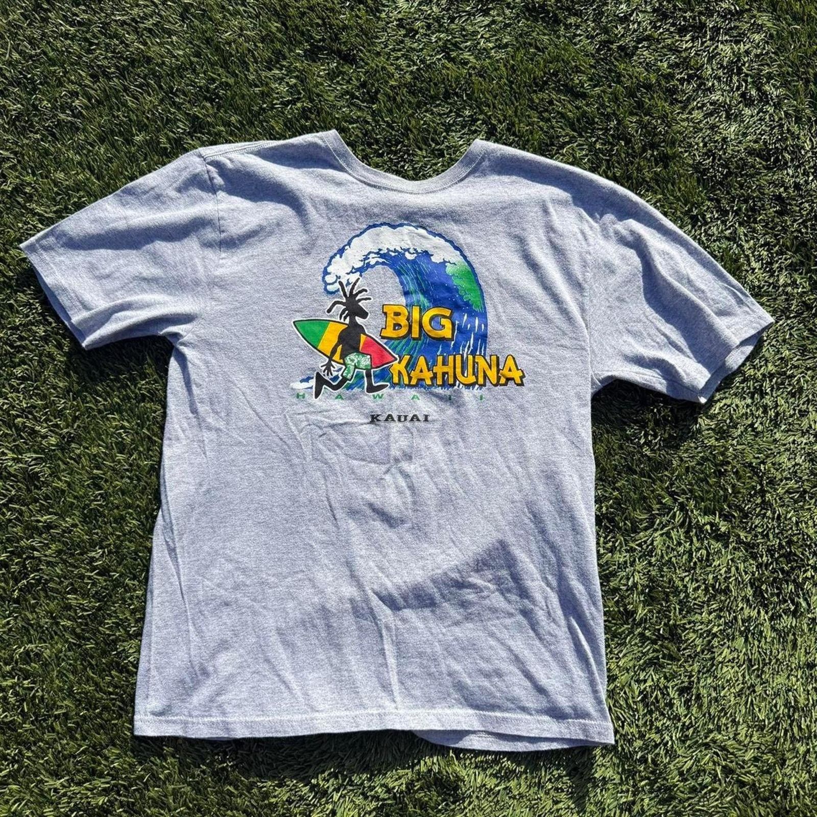Quiksilver Quiksilver Vintage Surf Tee Grey Big Kahuna Hawaii Size L Size US L / EU 52-54 / 3 - 1 Thumbnail
