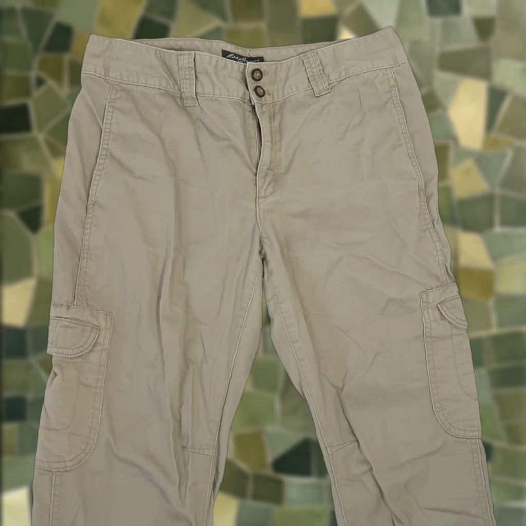 Eddie Bauer VINTAGE Eddie Bauer Cargo Pants Womens Pants Tan 6 Mid Rise Slim Leg 100% Cotton Fall 2011 Women Mens Size 28" / US 6 / IT 42 - 1 Thumbnail