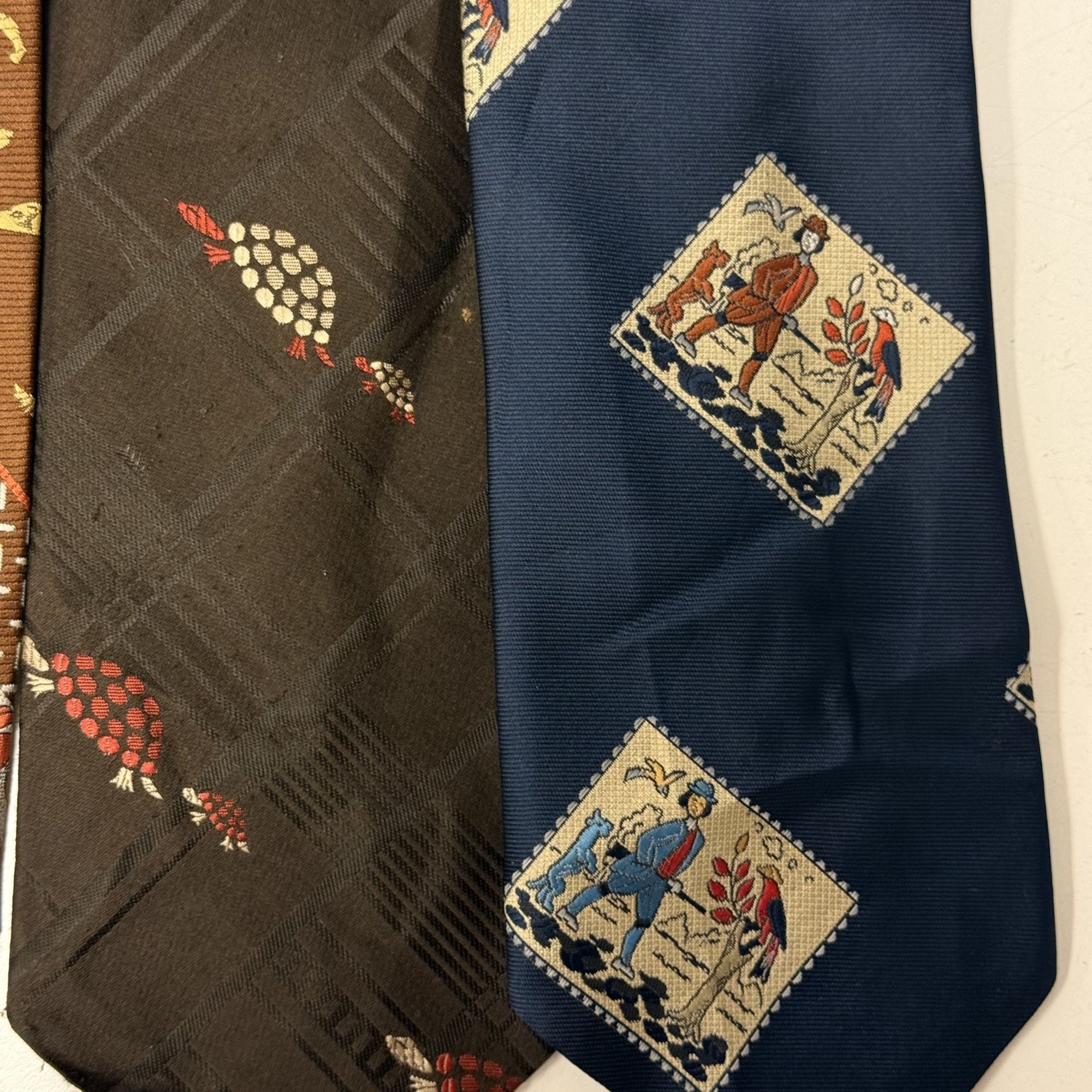 Sears 4pc 70s DISCO Necktie LOT MoD Animals Dogs Turtles Neck Ties Size ONE SIZE - 3 Thumbnail