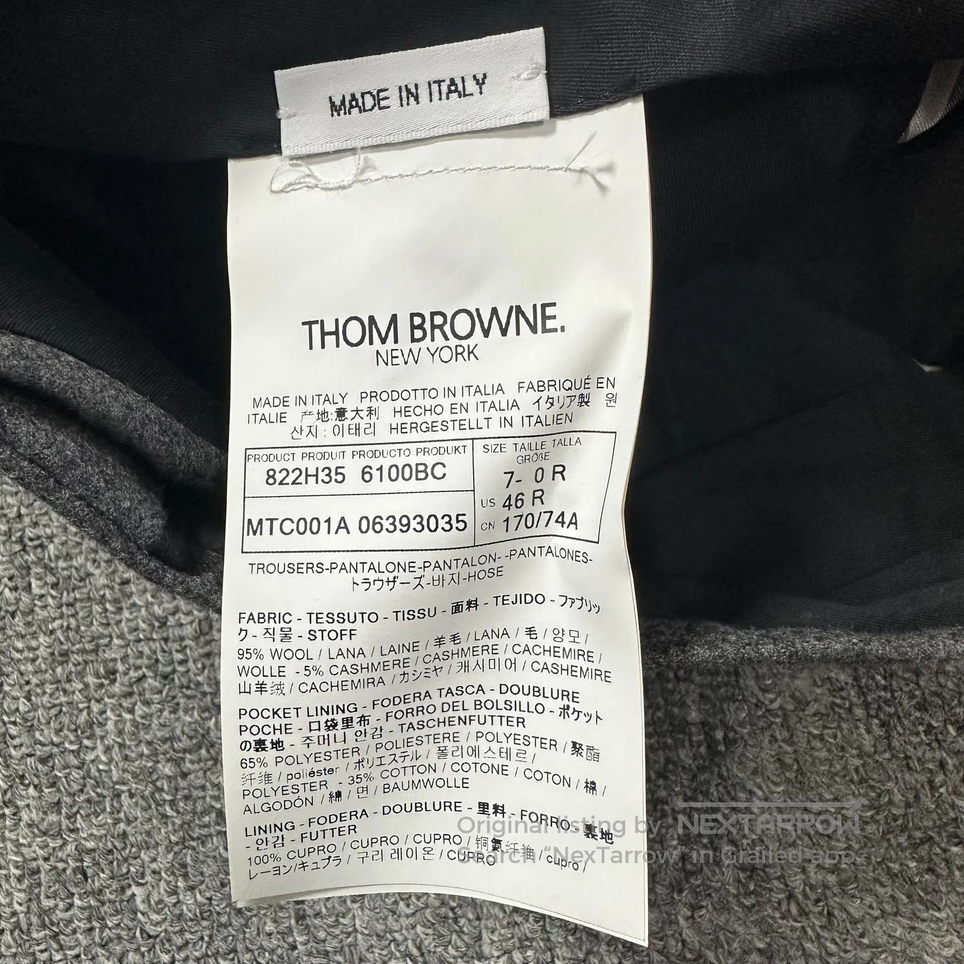 Thom Browne Thom Browne Gray Four Stripes Wool Trousers. Size US 26 / EU 42 - 7 Thumbnail