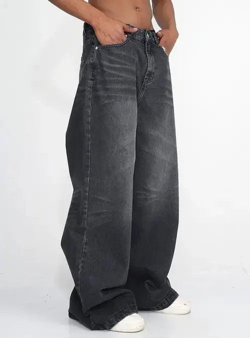 Designer custom distressed faded baggy flared pants Size US 34 / EU 50 - 4 Thumbnail