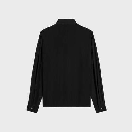 Celine o1w1db10125 2B961856C Silk Georgette Bow Blouse in Black Size XXS / US 00 / IT 34 - 2 Thumbnail