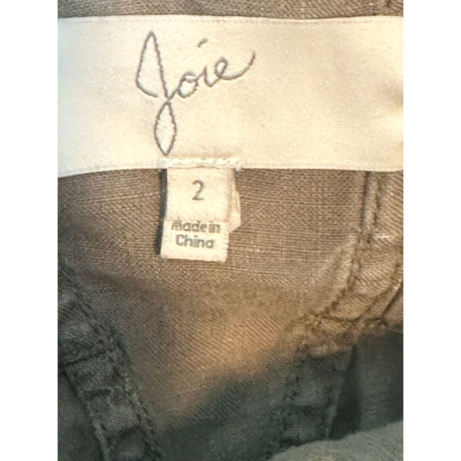 Joie Joie Greenish Beige Linen Paper Bag Tie Waist Shorts size 2 Size 26" / US 2 / IT 38 - 3 Thumbnail