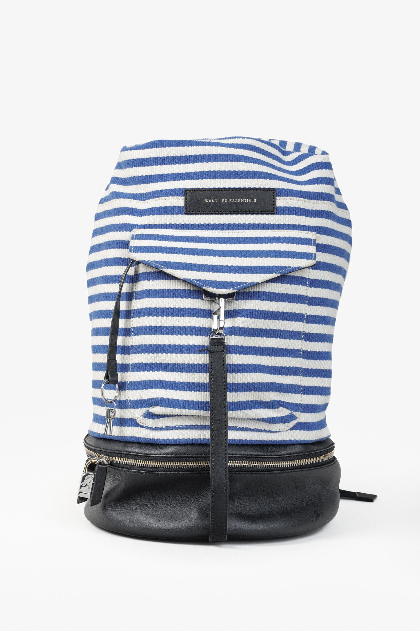 WANT Les Essentiels Want Les Essentiels Blue and White Striped Backpack Size ONE SIZE - 1 Thumbnail