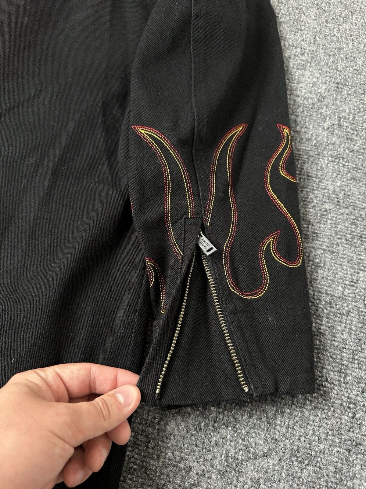 Harley Davidson Mens Coat Harley Davidson Flame Embroidered Long, Size XL Size US XL / EU 56 / 4 - 6 Thumbnail