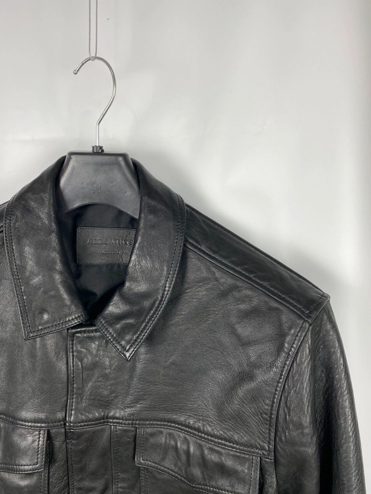 Allsaints Forum Jacket Genuine Leather Collared size M