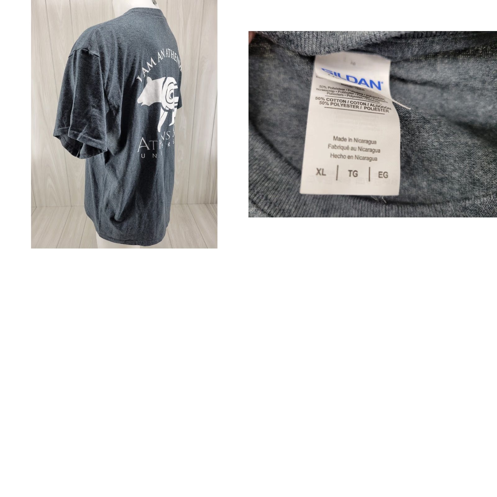 Gildan University of Athens Alabama T Shirt Men’s XL Gray Size US XL / EU 56 / 4 - 8 Thumbnail