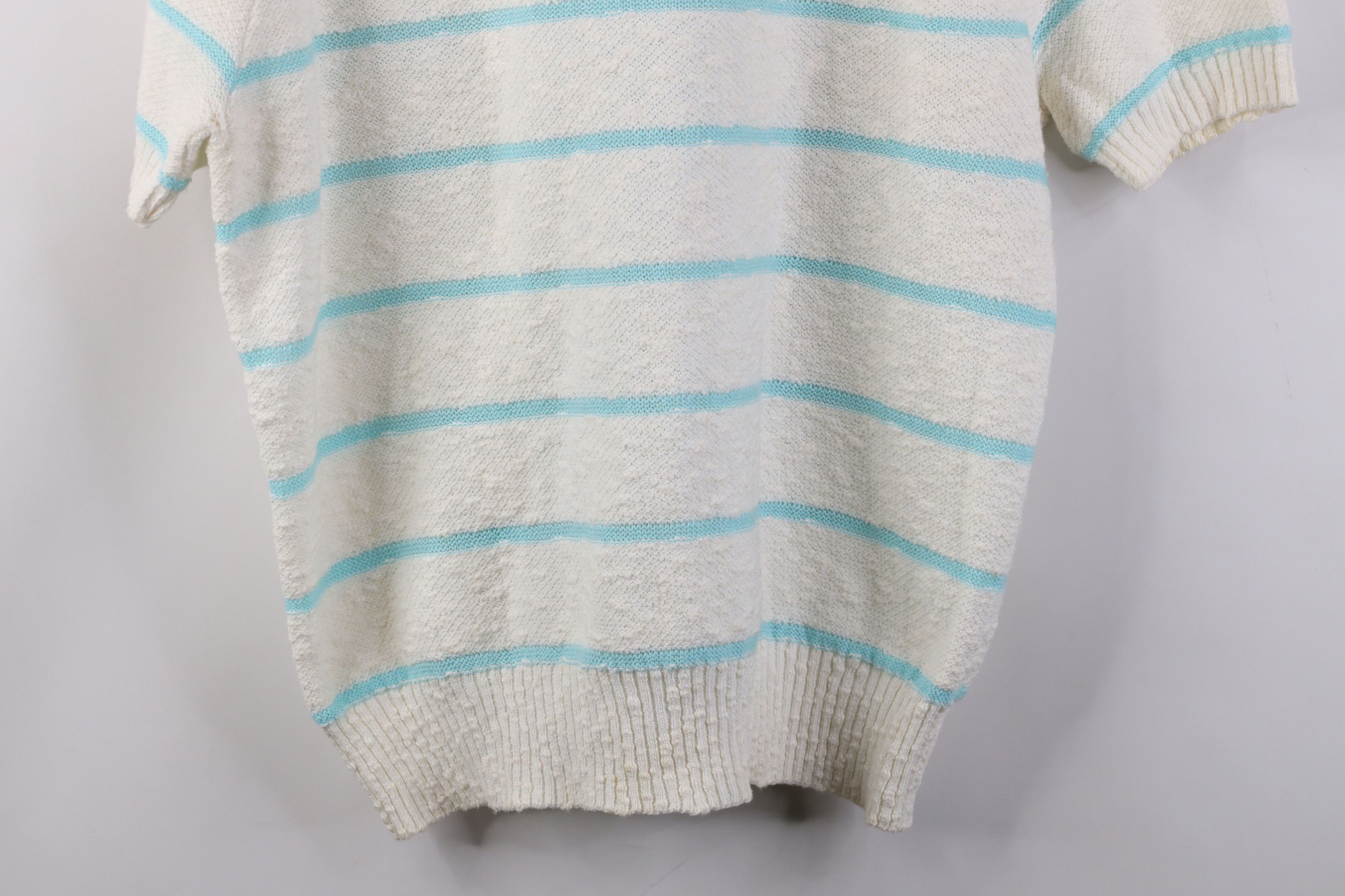 Vintage Vintage 90s Streetwear Striped Knit Short Sleeve Sweater Size L / US 10 / IT 46 - 11 Thumbnail