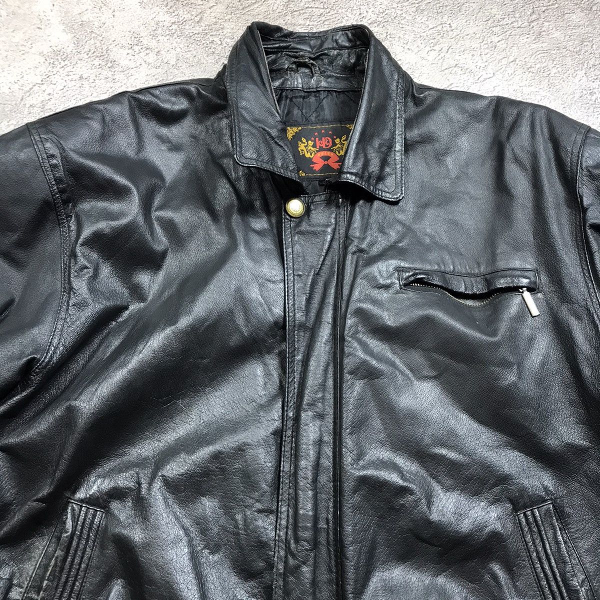Genuine Leather Vintage 90s Faded Black Bomber Jacket Streetwear Japan L Size US L / EU 52-54 / 3 - 3 Thumbnail