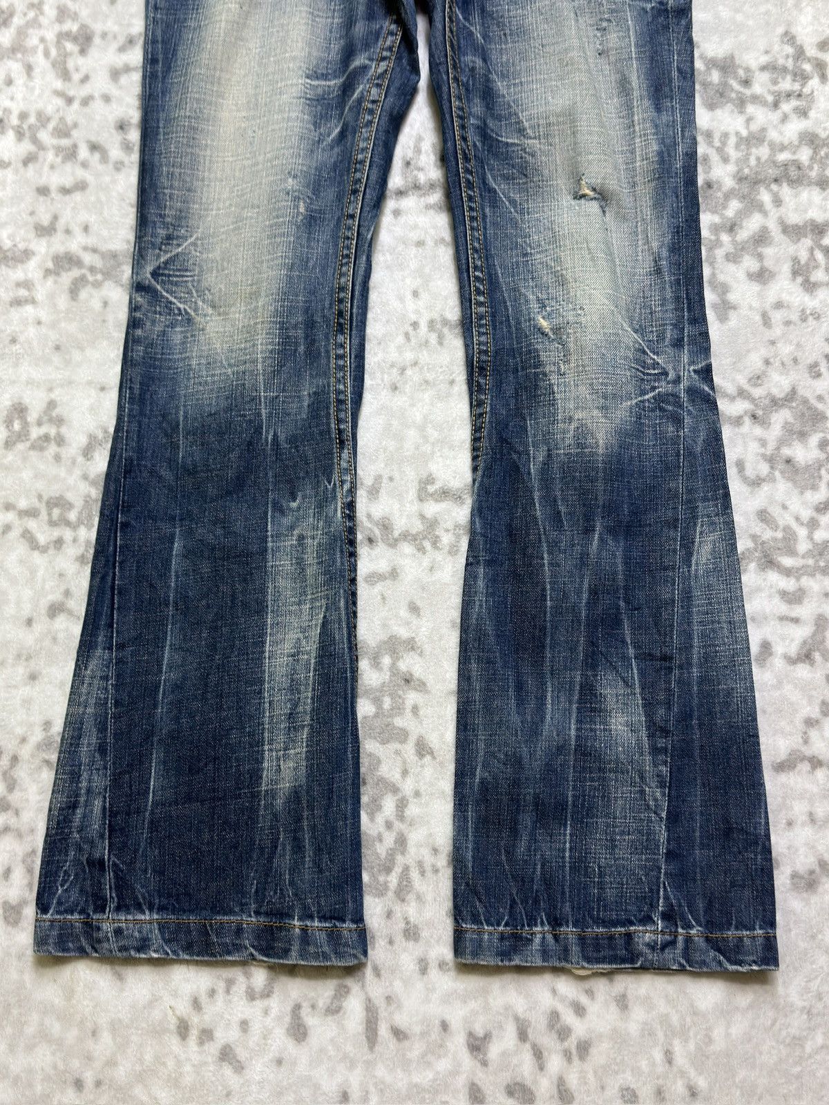 Japanese Brand Lolita Y2K Japanese Flare Zip Back Pocket Concert Club Denim Size US 32 / EU 48 - 6 Thumbnail