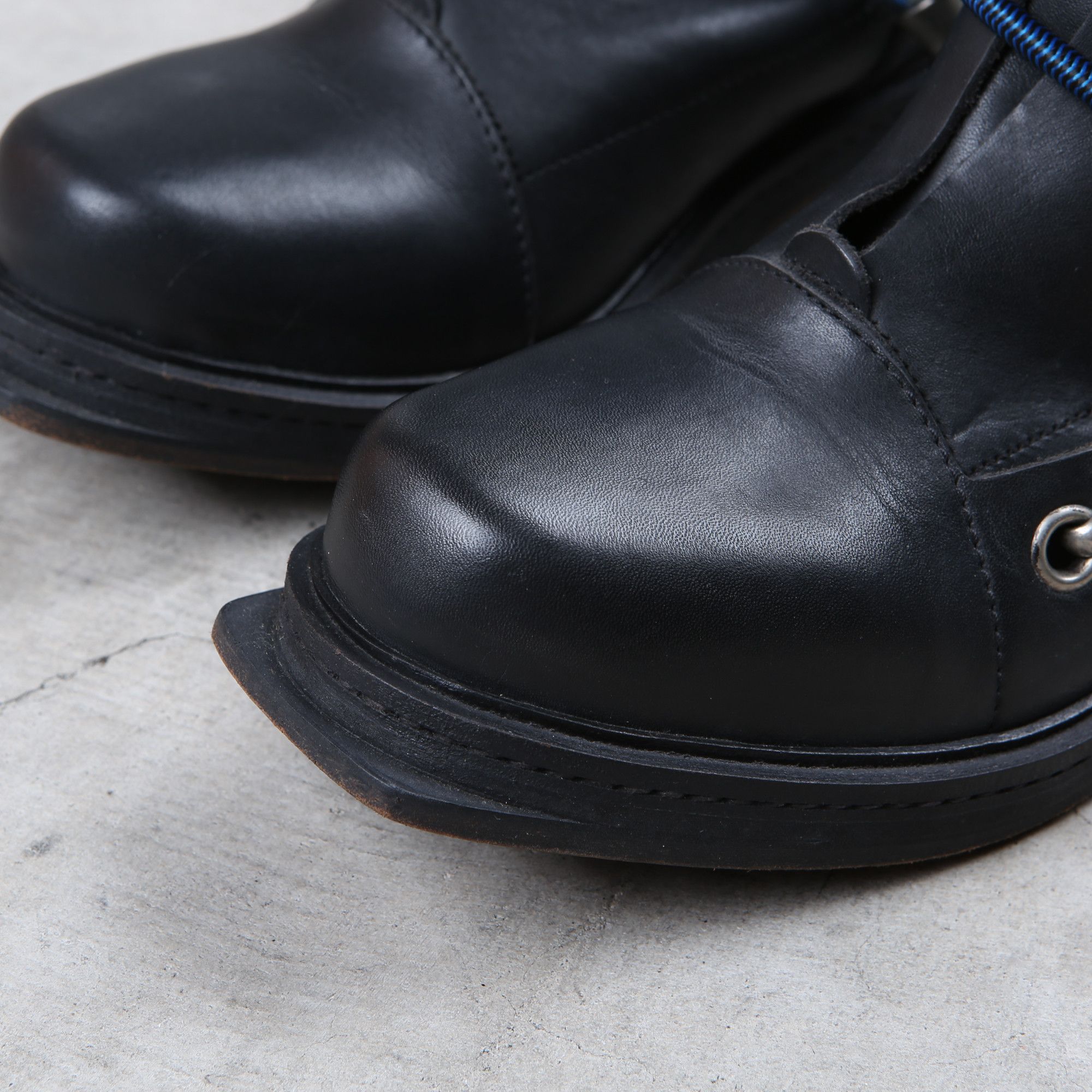 Dirk Bikkembergs Dirk Bikkembergs Black Bungee Boots 1996 Steel Cut Heel Size US 11 / EU 44 - 11 Thumbnail