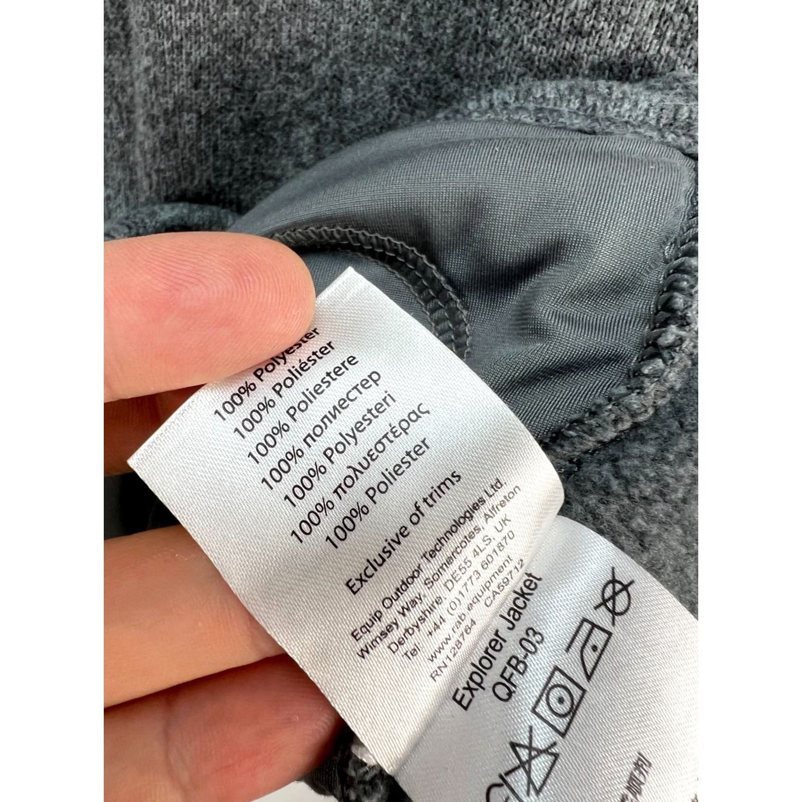 Rab RAB Jacket Fleece Full Zip XL Men's Gray Size XL Regular Pattern: Solid Size US XL / EU 56 / 4 - 8 Thumbnail
