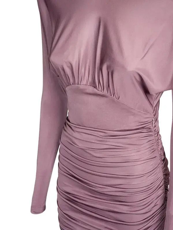 Saint Laurent Paris o1tp1o1224 Cowl Backless Dress In Shiny Jersey in Purple Size S / US 4 / IT 40 - 4 Thumbnail