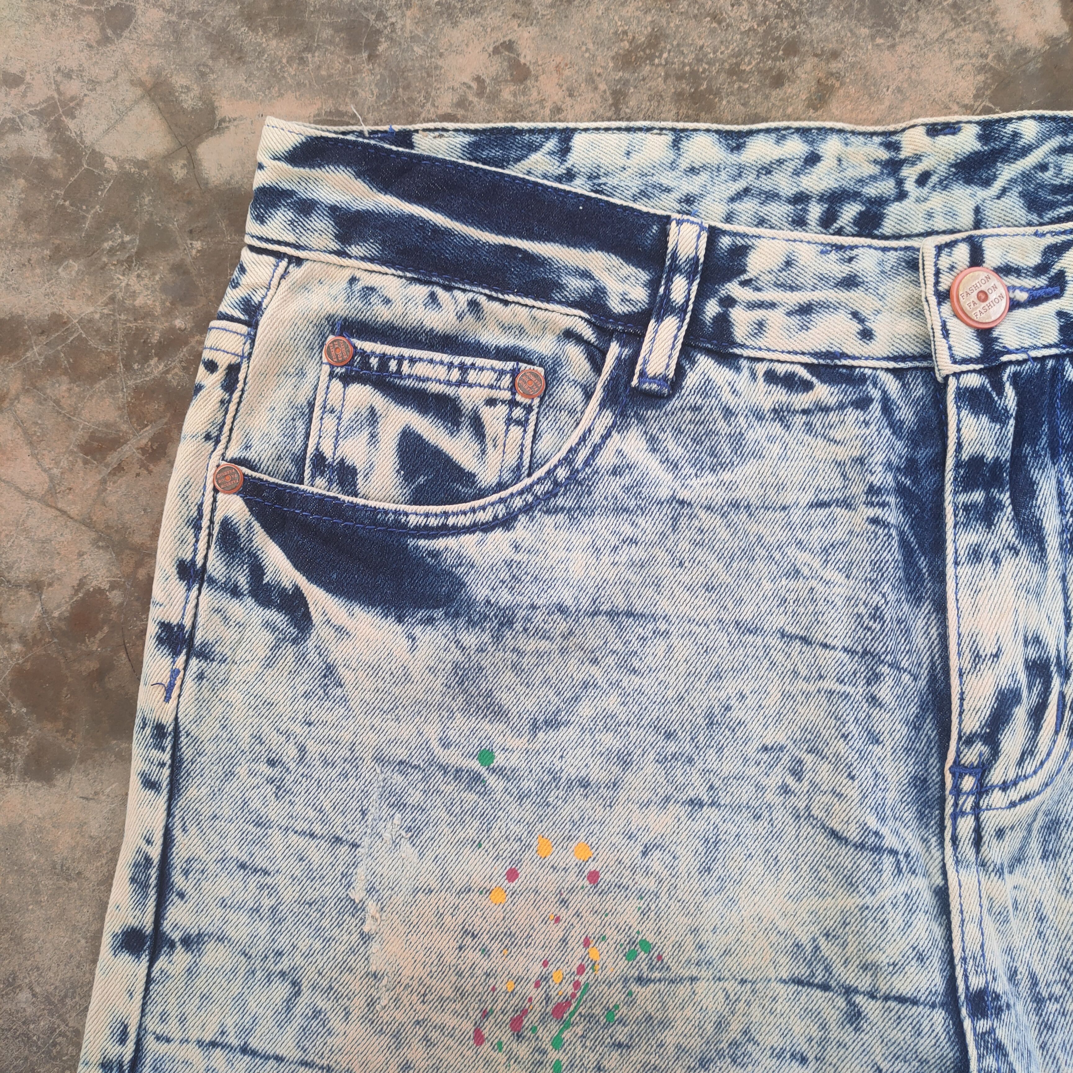 Fashion Victim VTG FASHION PAINT PATCHWORK MUD WASH DENIM JEANS DENIM Size US 36 / EU 52 - 6 Thumbnail