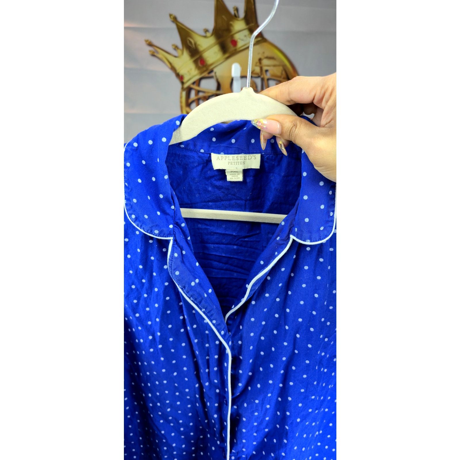 Other Appleseed’s Polka Dot Blue Sleep Shirt PXL Size XL / US 12-14 / IT 48-50 - 5 Thumbnail