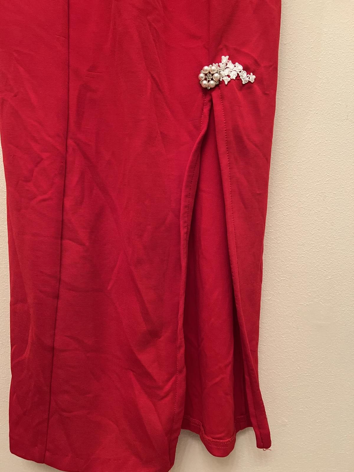Dillard's Elegant Vintage Red and White Dress by Dollar USA Size L / US 10 / IT 46 - 4 Thumbnail