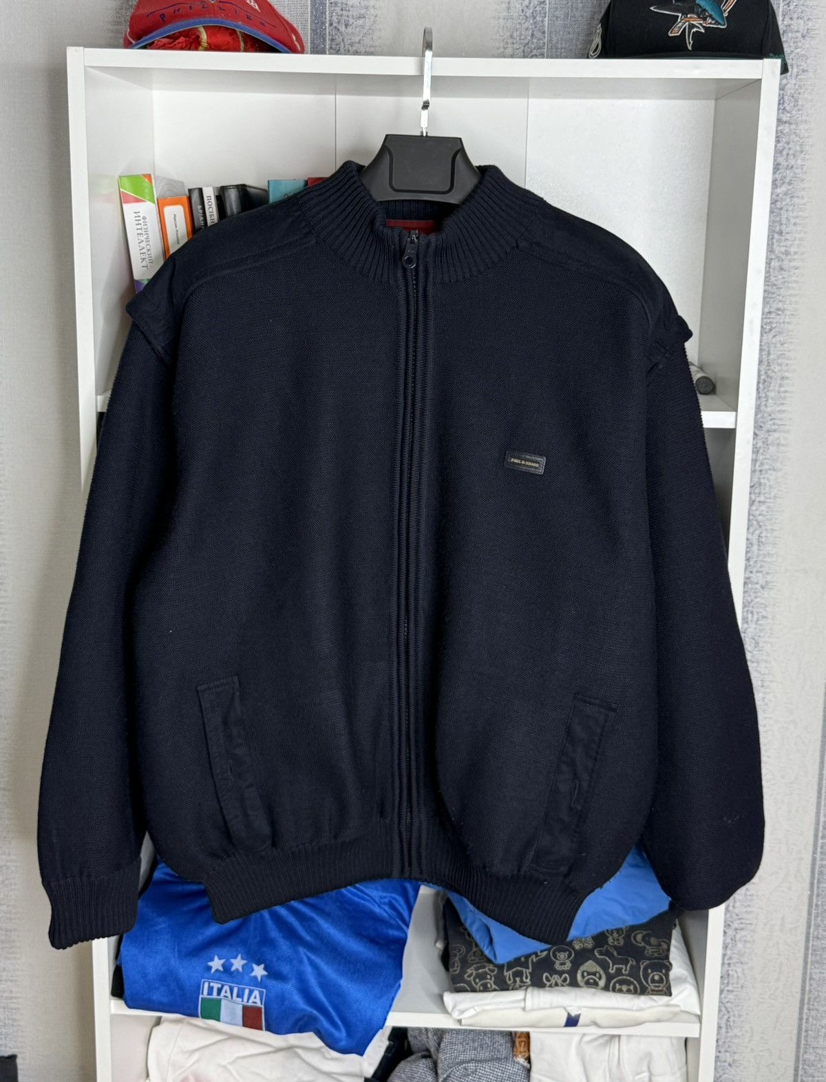 Paul & Shark Paul&Shark big logo British flag reversible wool bomber Size US L / EU 52-54 / 3 - 1 Thumbnail