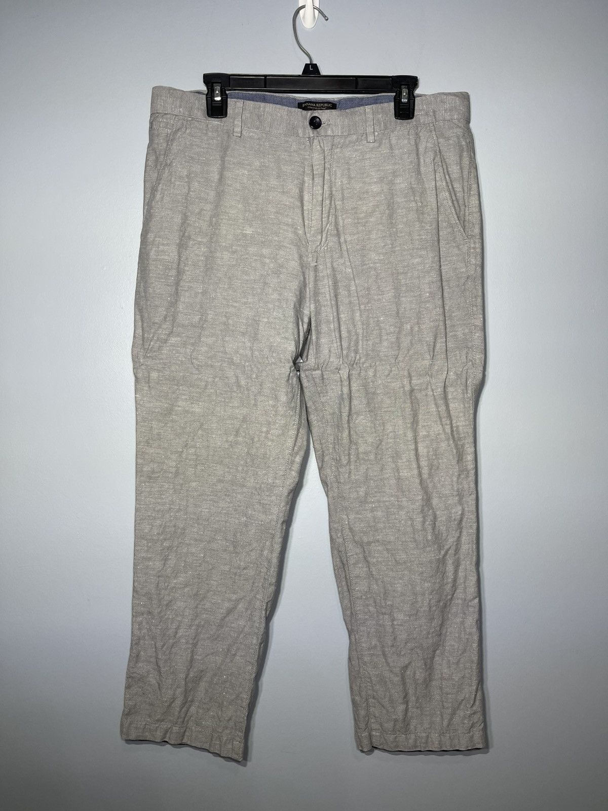 Banana Republic Banana Republic Linen Blend Chino Sz 35X30 Grey Kentfield Size US 35 - 2 Thumbnail