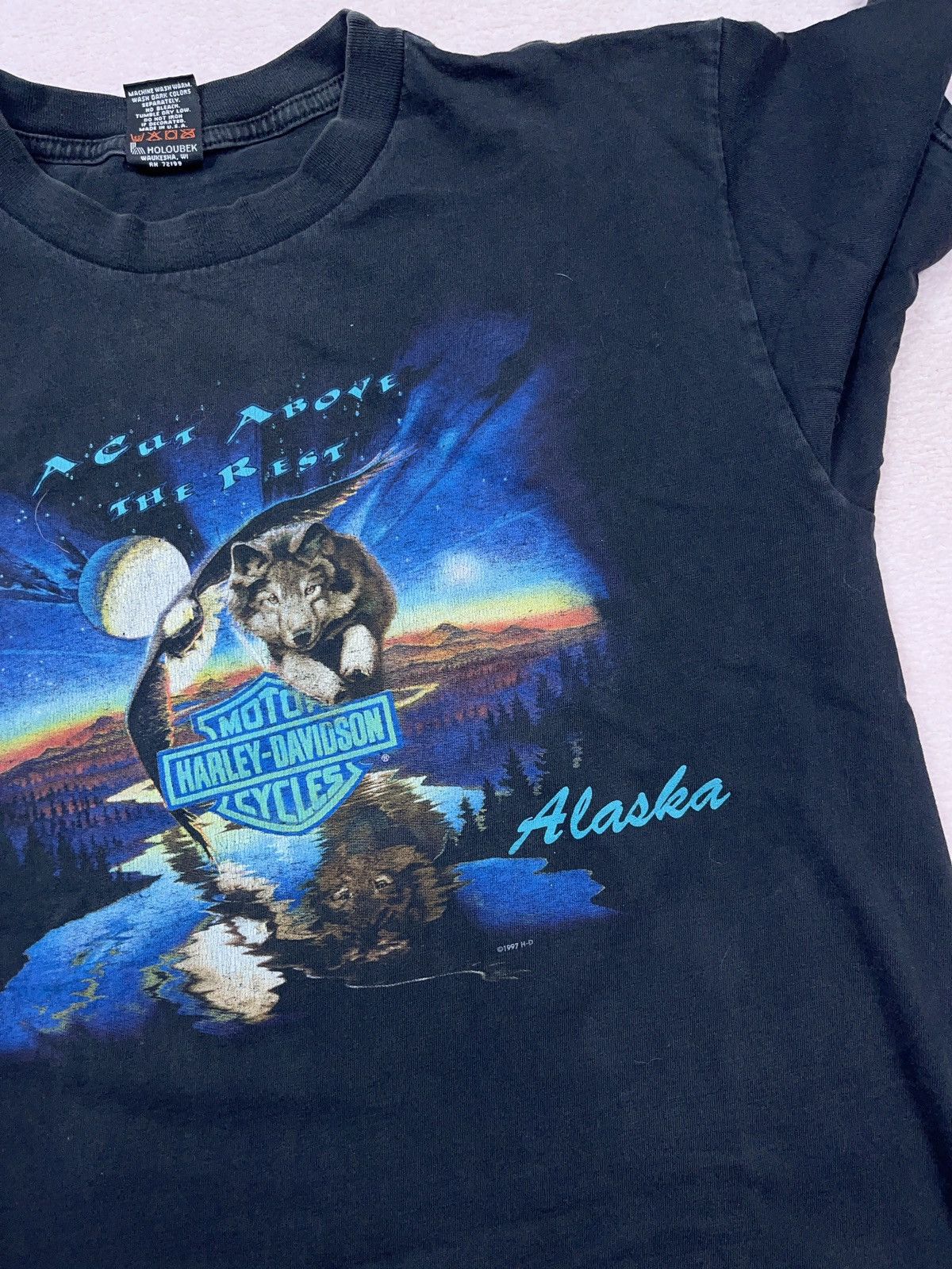 Harley Davidson ➕ 90s vintage Harley Davidson Alaska cool faded t-shirt Size US L / EU 52-54 / 3 - 3 Thumbnail