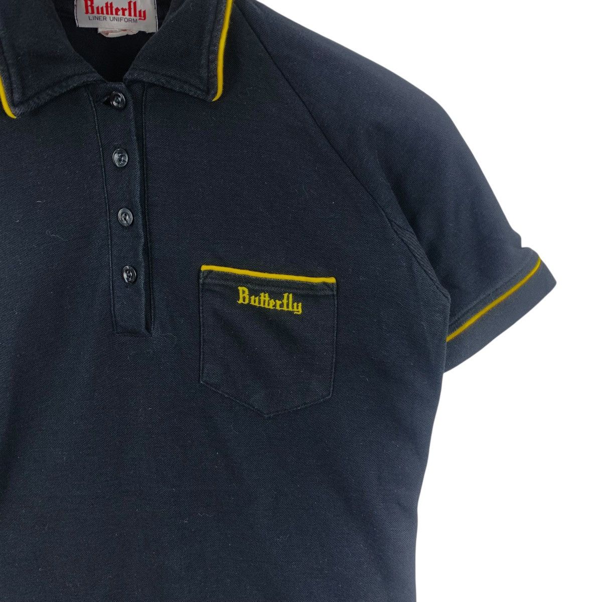 Vintage Vintage BUTTERFLY JAPAN Liner Uniform Jersey Polo Tee Shirt Size L / US 10 / IT 46 - 5 Thumbnail