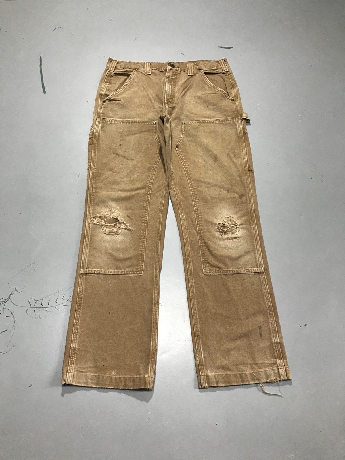 Carhartt Vintage carhartt distressed double knee workwear Size US 34 / EU 50 - 1 Thumbnail