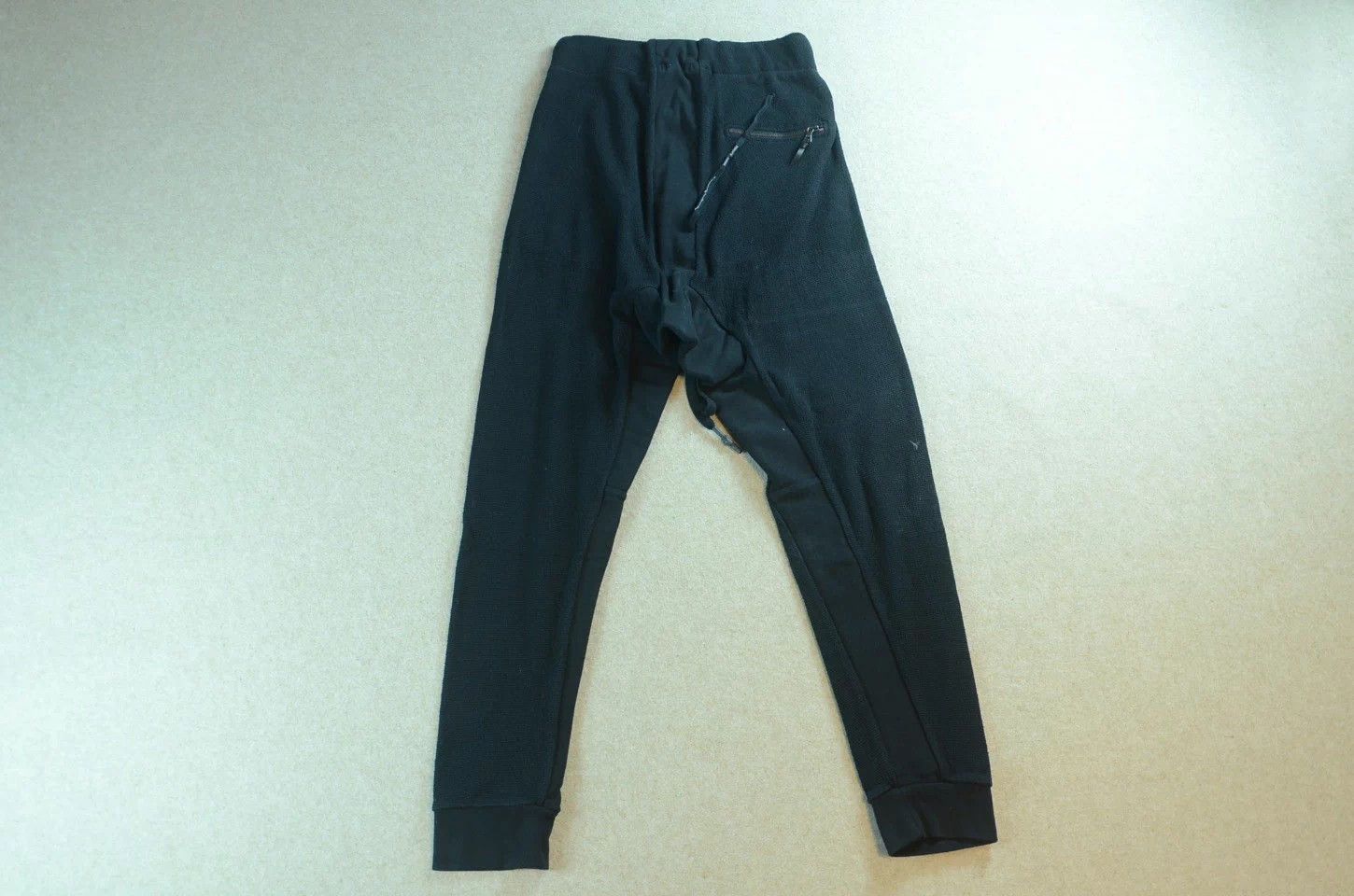 Boris Bidjan Saberi 11byBBS Black Towel Dropped Crotch Cuffed Sweatpants Size US 39 - 5 Thumbnail