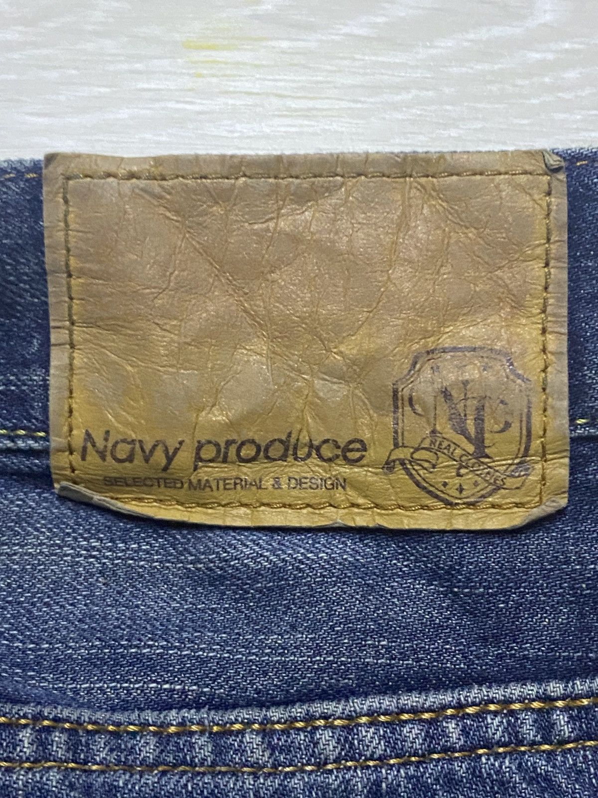 Japanese Brand Vintage Navy Produce Faded Baggy Wide Leg Jeans Size US 37 - 10 Thumbnail