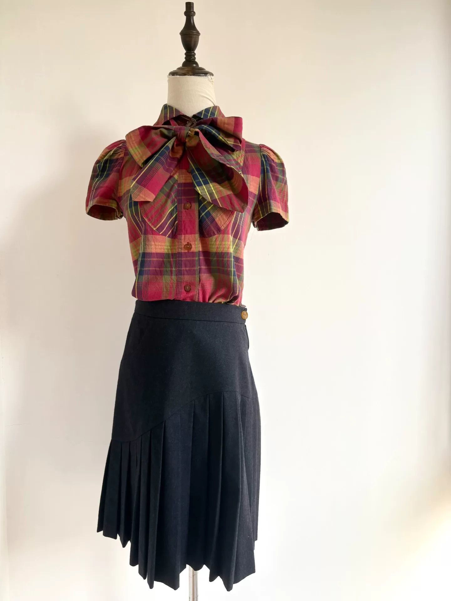 Vivienne Westwood vivienne westwood plaid bow short sleeve top Size S / US 4 / IT 40 - 1 Thumbnail