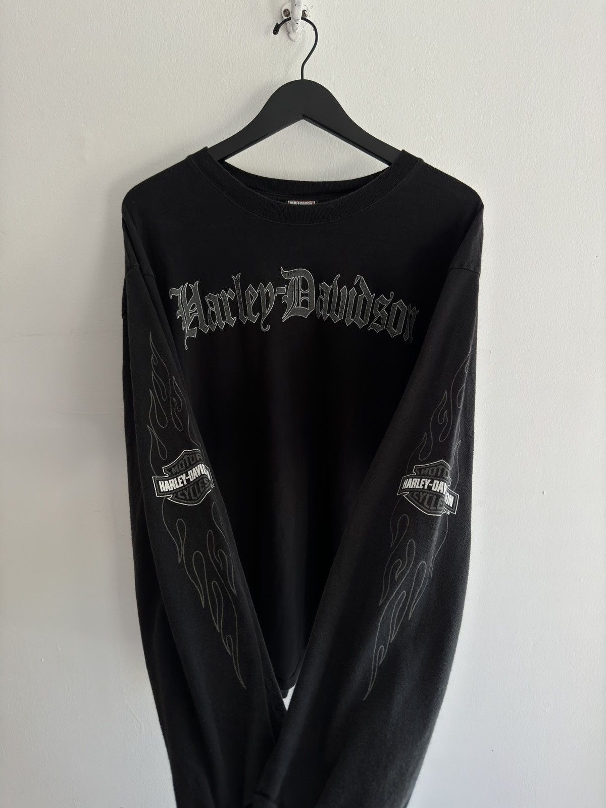 image of Harley Davidson Black Long Sleeve, Men's (Size 2XL)