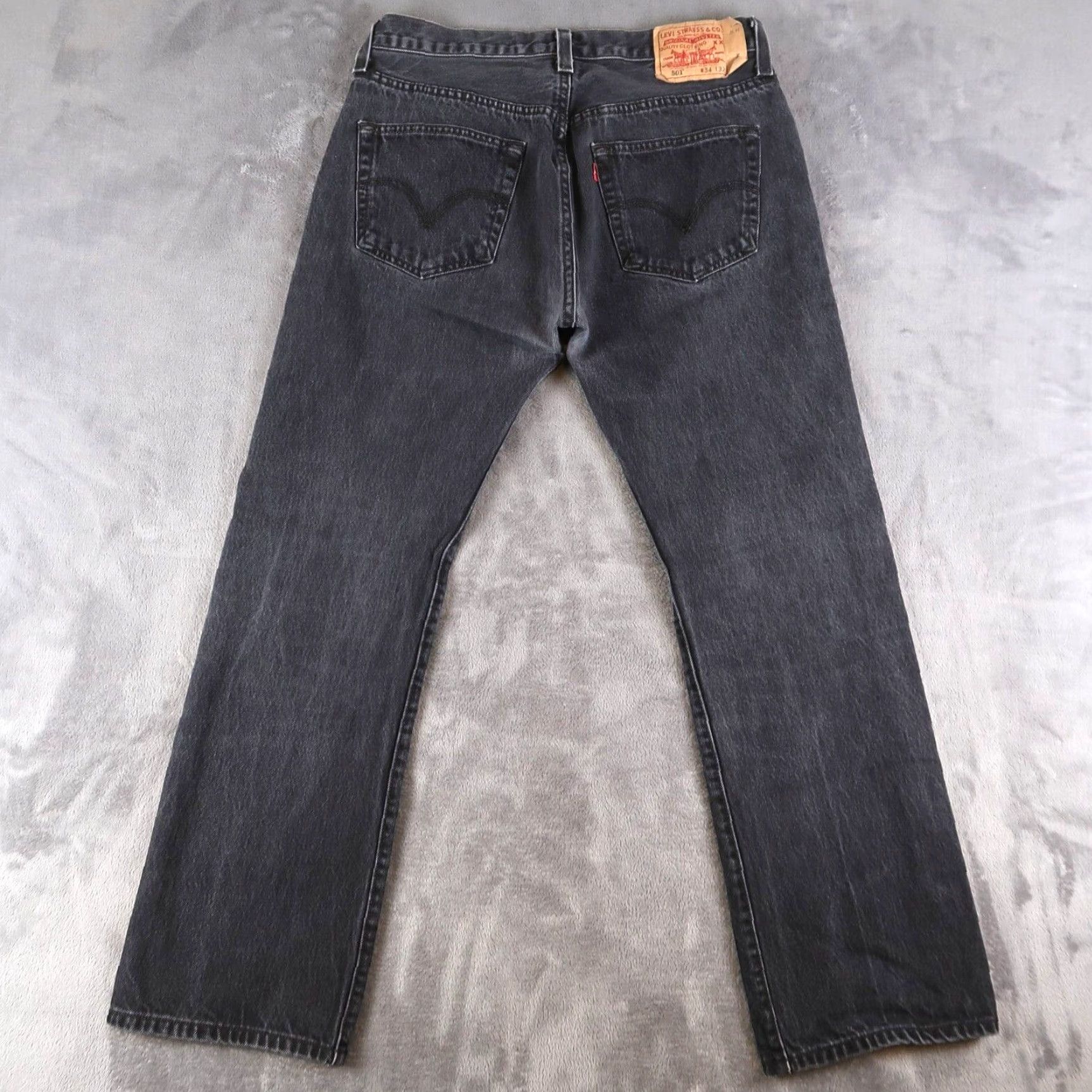 Levi's VINTAGE Levi's 501 Jeans Straight Denim Black Mens 34x32 32x30 5-Pocket Distressed Button Fly Size US 34 / EU 50 - 2 Thumbnail