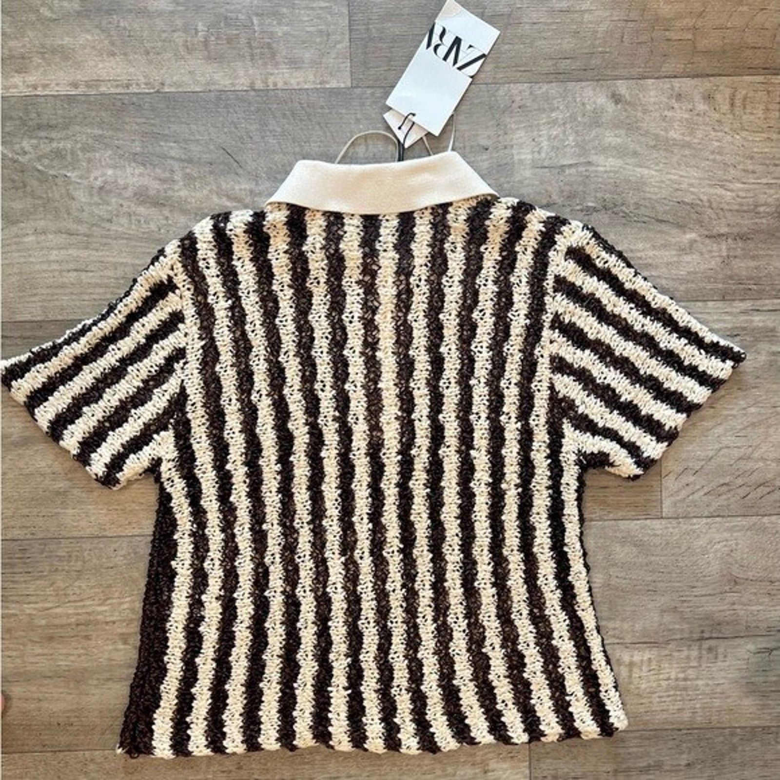 Zara ZARA Openwork Knit Top NWT (M) Size M / US 6-8 / IT 42-44 - 23 Thumbnail
