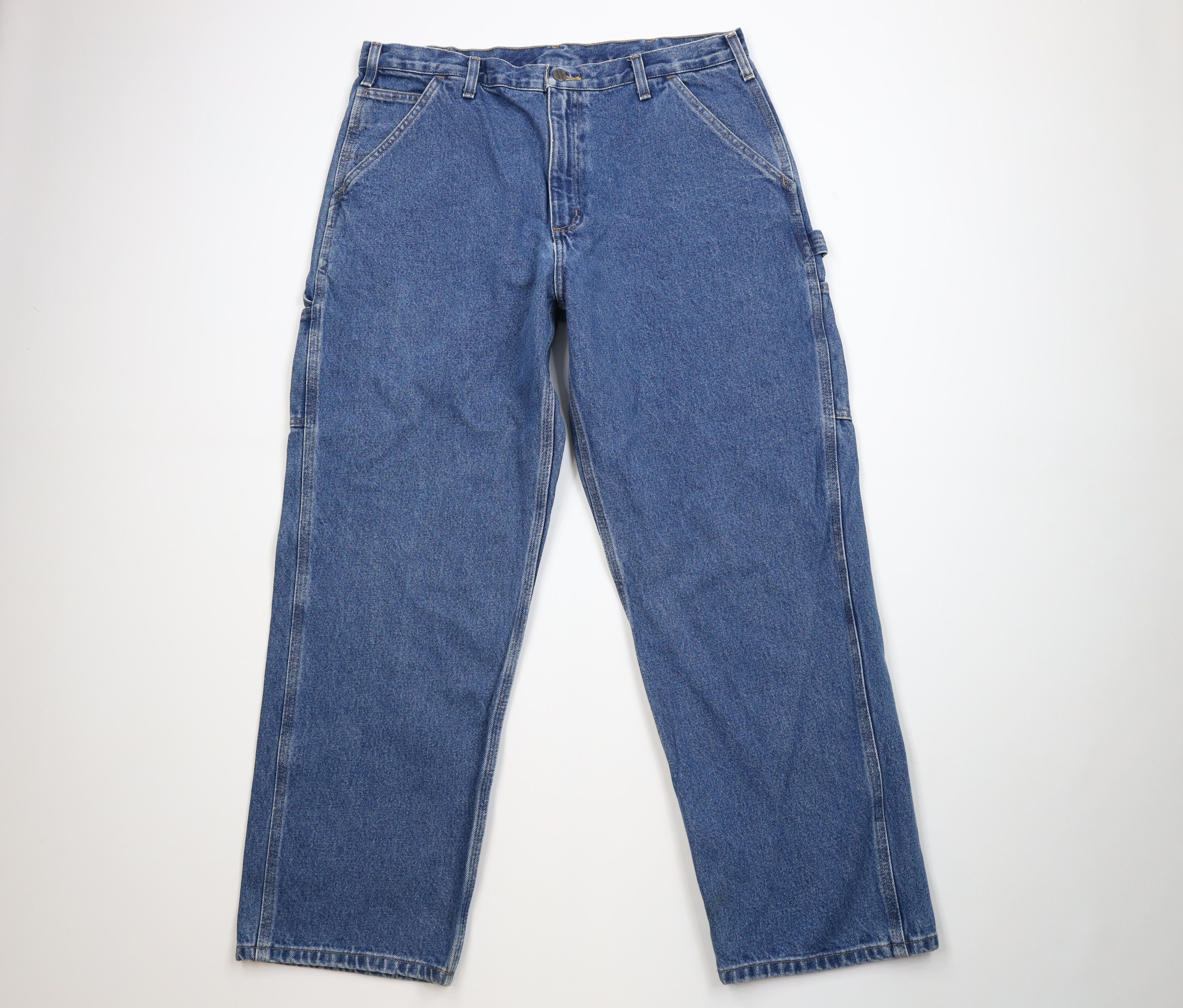 Carhartt Vintage Y2K Carhartt Wide Leg Dungaree Denim Jeans Blue Size US 38 / EU 54 - 1 Thumbnail