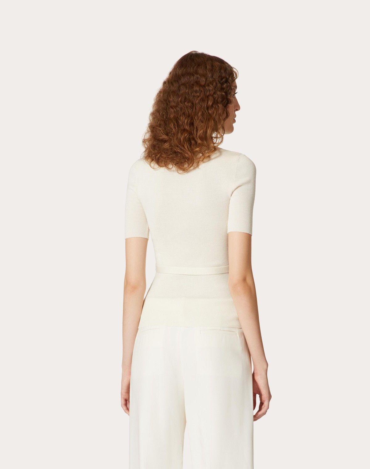 Valentino o1s1wg110525 Wool Jumper in Whitev Size L / US 10 / IT 46 - 5 Thumbnail