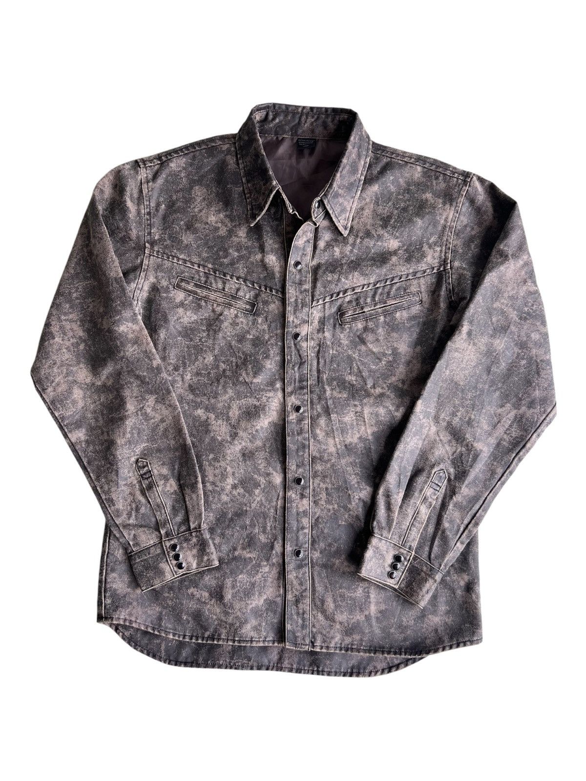 Japanese Brand × Tornado Mart × Yasuyuki Ishii Y2K Rusty Black Mosaic Snap Button Western Shirt Work Jacket Size US M / EU 48-50 / 2 - 3 Thumbnail