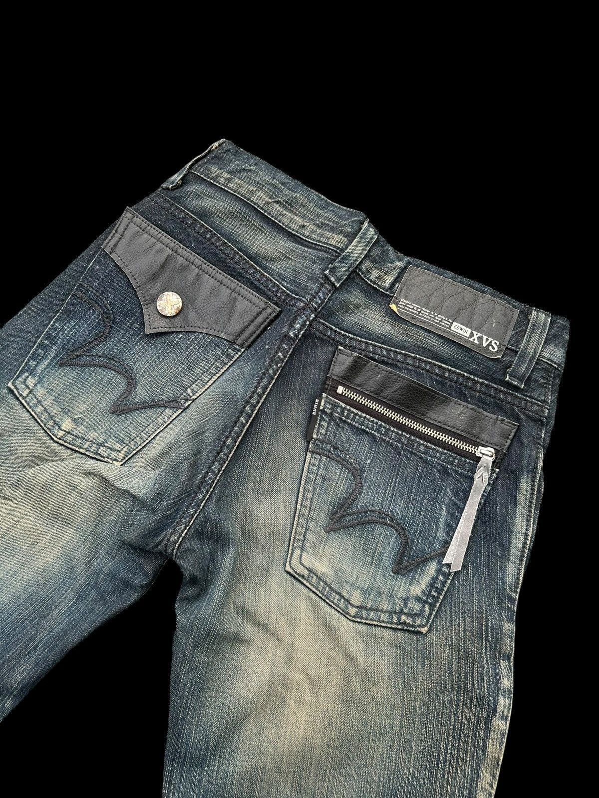 Edwin × Kapital × Vintage 🎌☠️ EDWIN XVS PUNK DISTRESSED JAPANESE DENIM JEANS ☠️🎌 Size US 28 / EU 44 - 10 Thumbnail