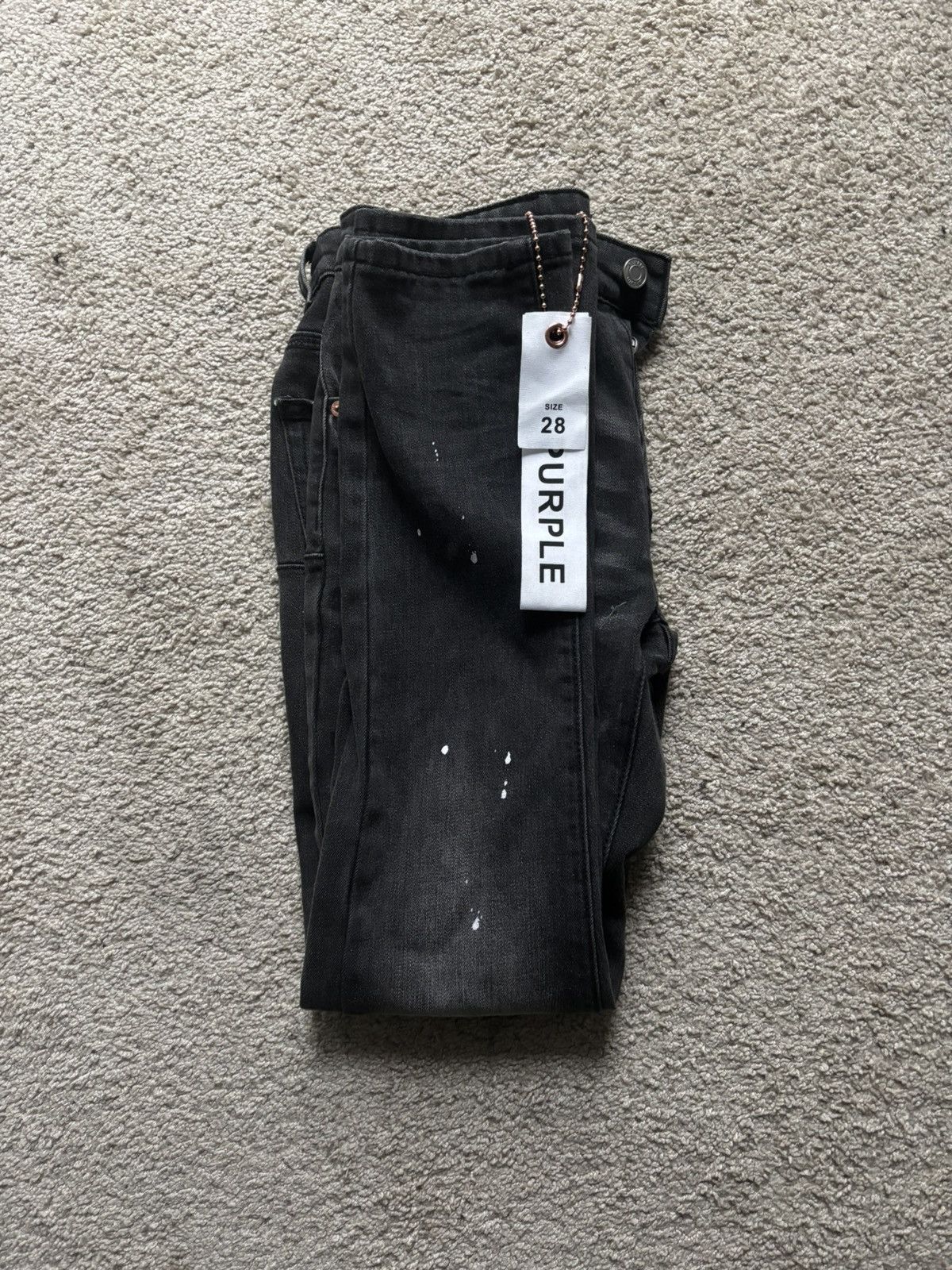 Purple Brand Black purple jeans white paint Size US 28 / EU 44 - 3 Thumbnail