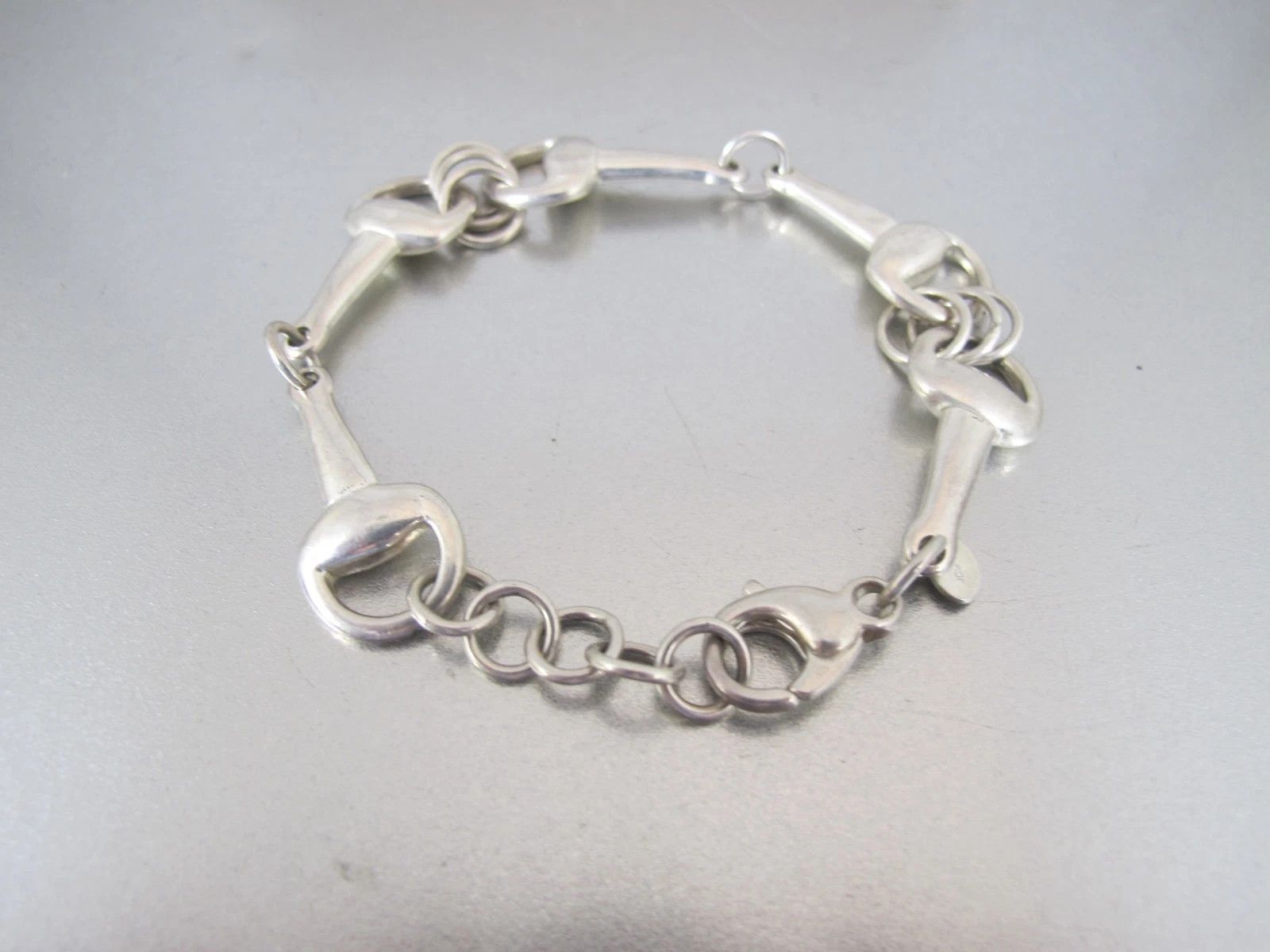 Jewelry Sterling Silver Bracelet Equestrian Horsebit Snaffle 8" Size ONE SIZE - 6 Thumbnail