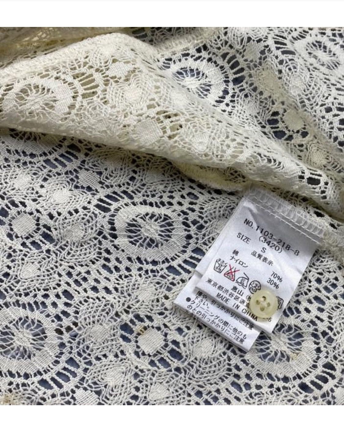 Handmade Vintage Lace Shirt Size S / US 4 / IT 40 - 7 Thumbnail