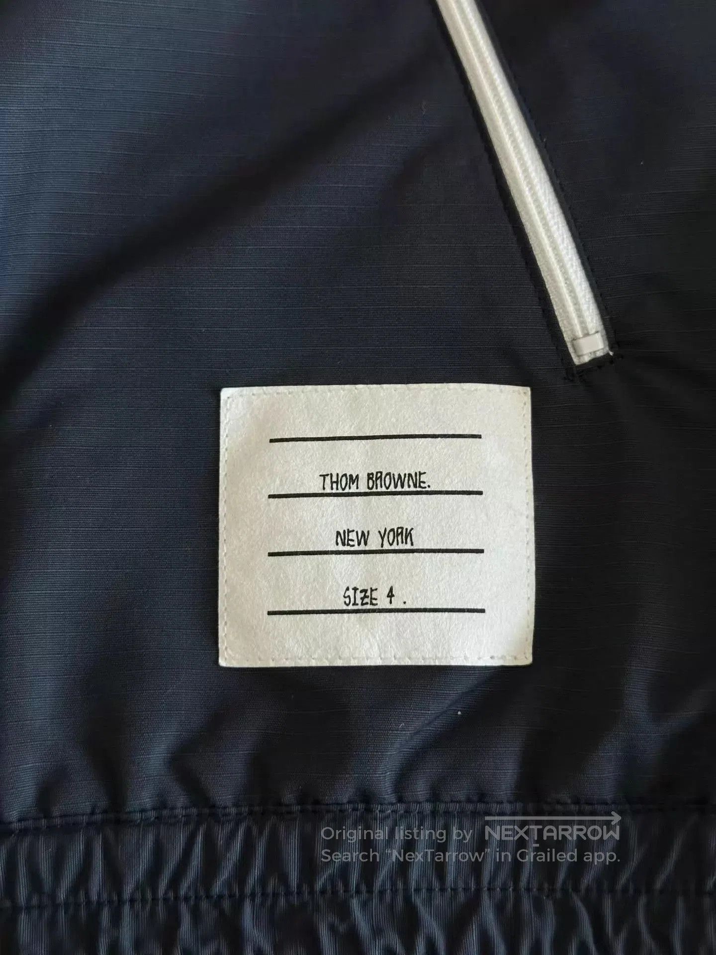 Thom Browne Black Hooded Light Jacket with Striped Sleeves. Size US XL / EU 56 / 4 - 3 Thumbnail