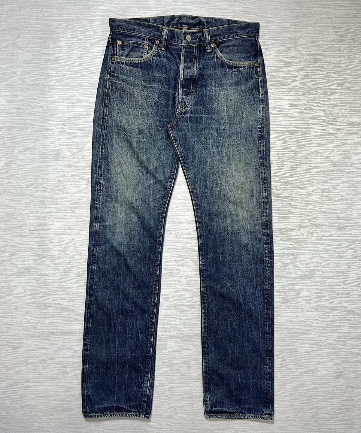 image of Sugar Cane - Sc42014 12Oz 1947 Model Type Iii Jeans in Wash Denim, Men's (Size 32)