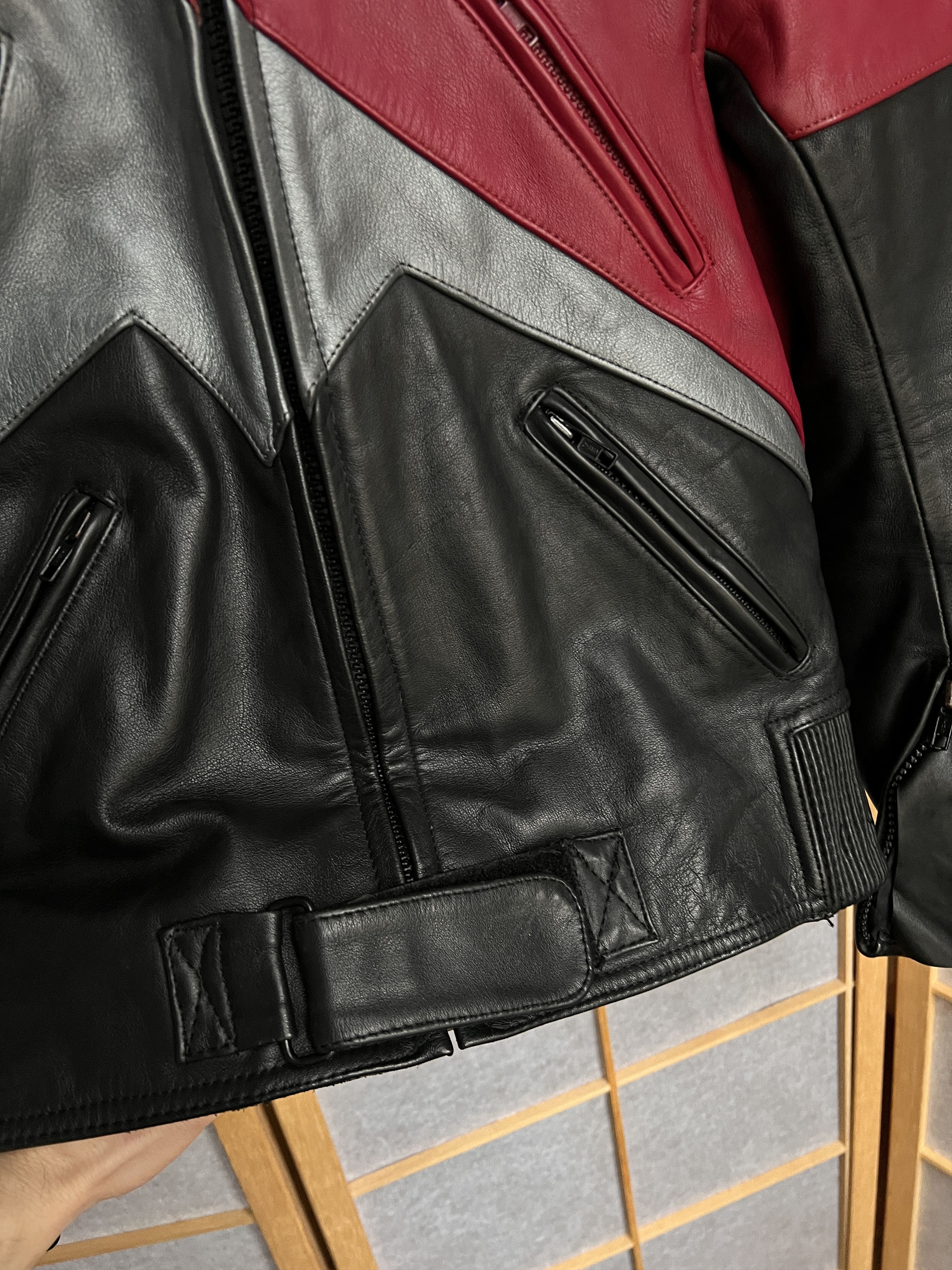 Genuine Leather Racing leather jacket 90s avant garde cropped moto y2k baggy Size M / US 6-8 / IT 42-44 - 9 Thumbnail