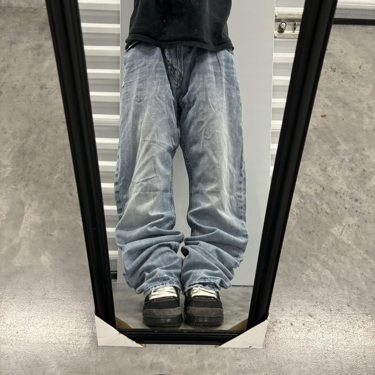 Japanese Brand × Vintage Crazy Vintage Y2K/2000s Faded Light Wash Skater Denim Jeans! Size US 38 / EU 54 - 1 Thumbnail