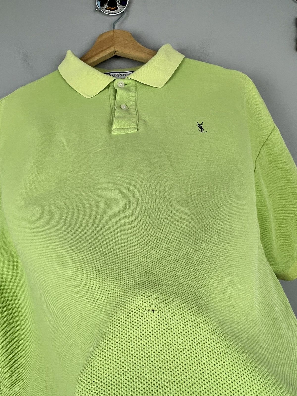 Designer × Yves Saint Laurent Yves Saint Laurent Classic Green Lime Polo small Logo Size US L / EU 52-54 / 3 - 9 Thumbnail