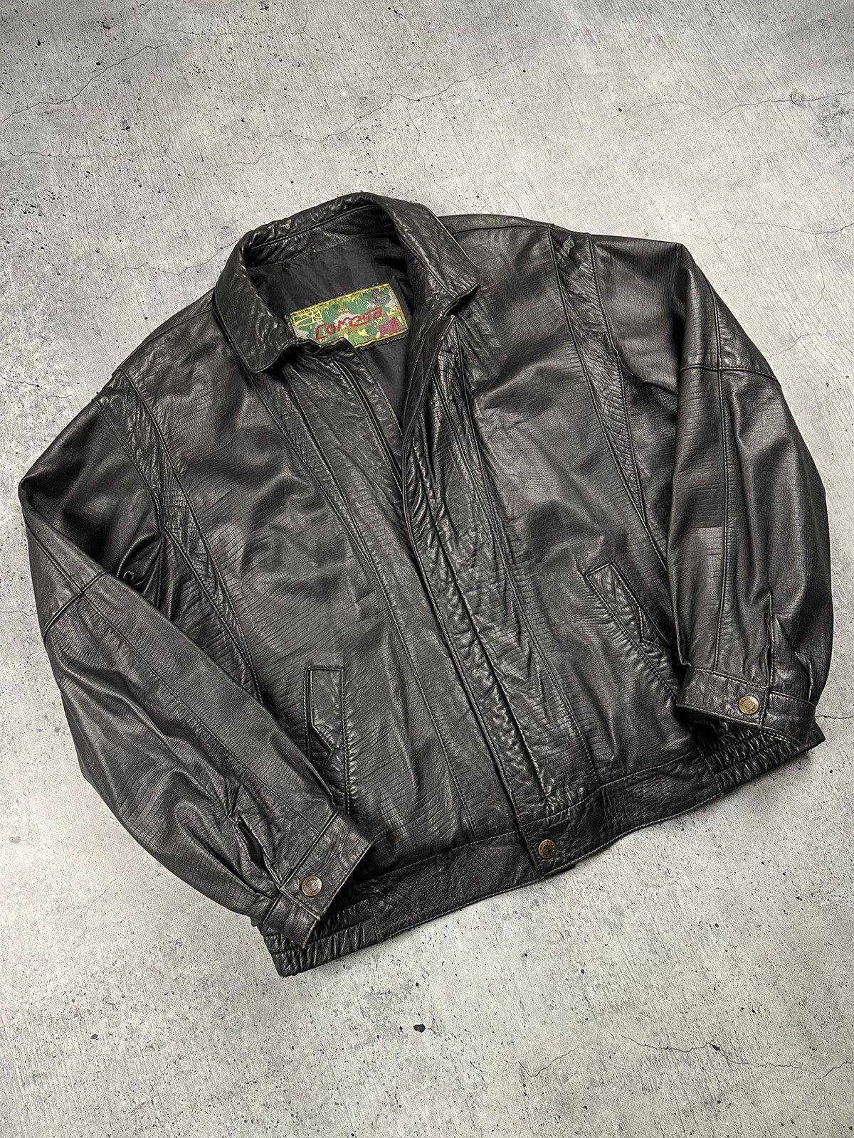 Genuine Leather × Vintage Vintage Bomber Leather Jacket zip Avirex Schott 70-80s Size US XL / EU 56 / 4 - 4 Thumbnail