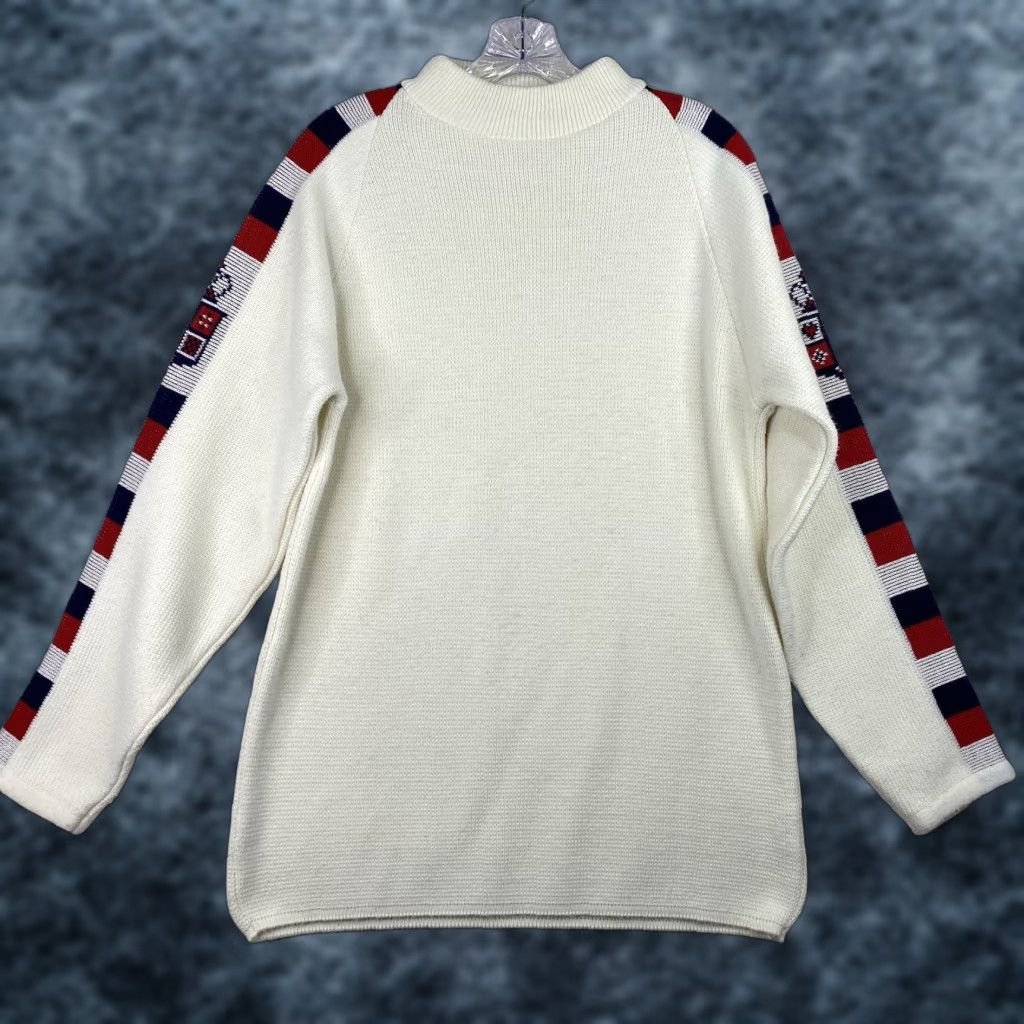 Vintage VINTAGE Jersild Sweater Mens L Ivory Heraldic Crest Motif Preppy Ski Mock Neck 60s Size US L / EU 52-54 / 3 - 1 Thumbnail