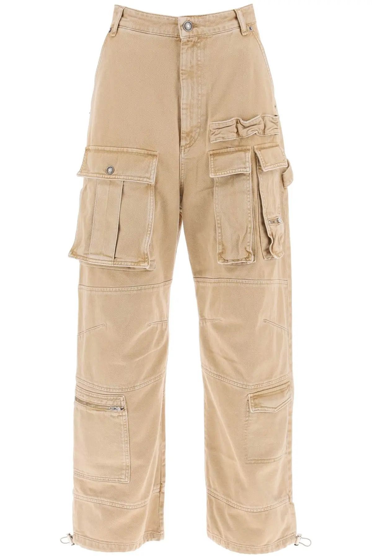 image of Sportmax O1S22I1N1223 Denim Cargo Pant In Beige, Women's (Size 26)
