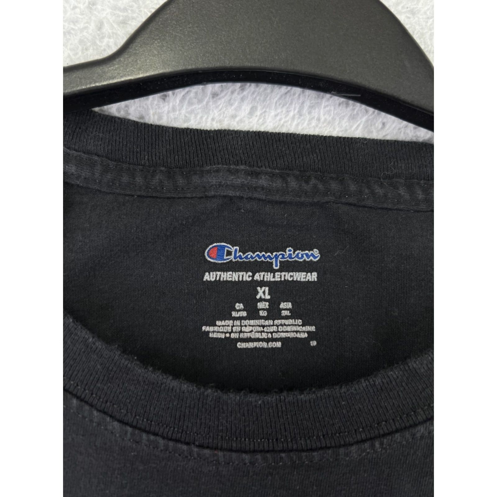 Champion Champion Shirt Men XL Black Logo Short Sleeve Crew Neck Cotton Size US XL / EU 56 / 4 - 4 Thumbnail