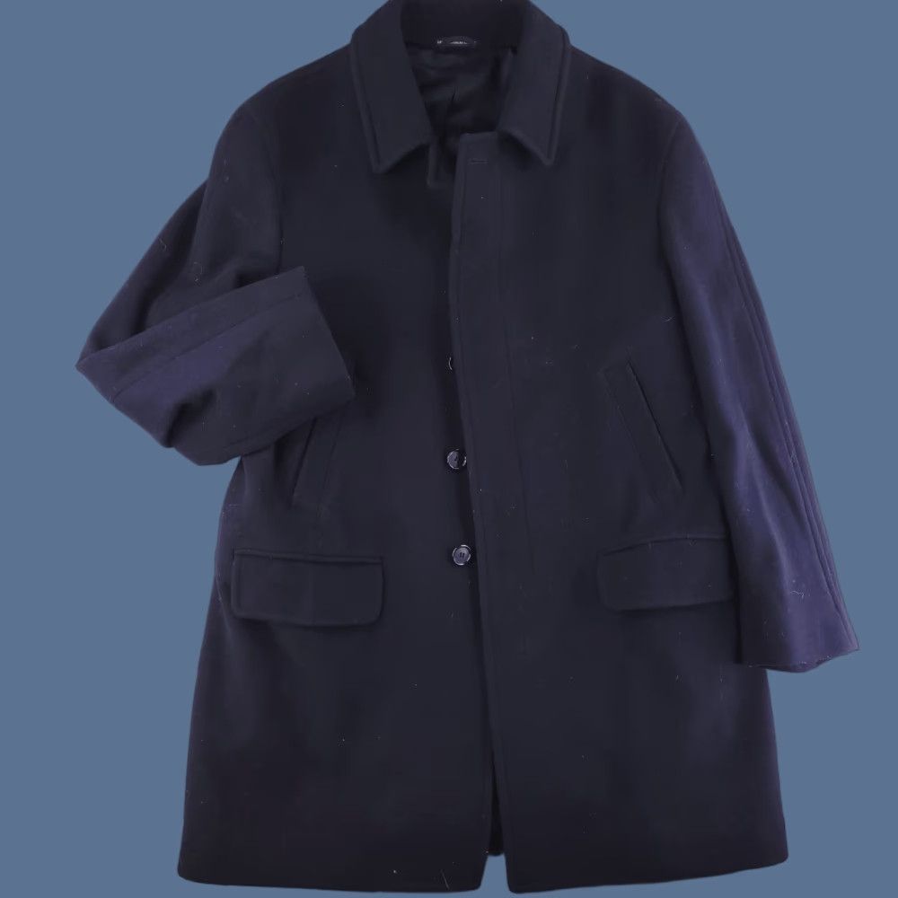 Jones New York Jones New York Coat Mens Large Black Wool Overcoat Long Trench Size US L / EU 52-54 / 3 - 1 Thumbnail